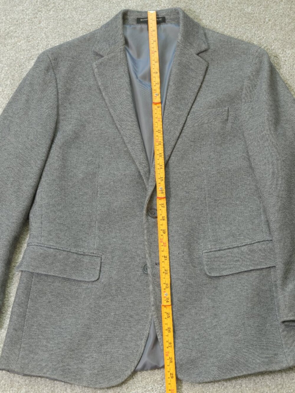 Banana Republic Slim Fit Gray Cotton Blazer - Picture 7 of 16